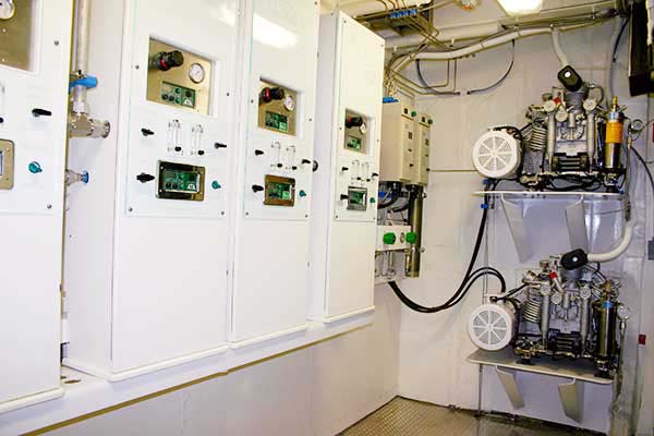 Dive Room with Dual Yacht Pro Compressors